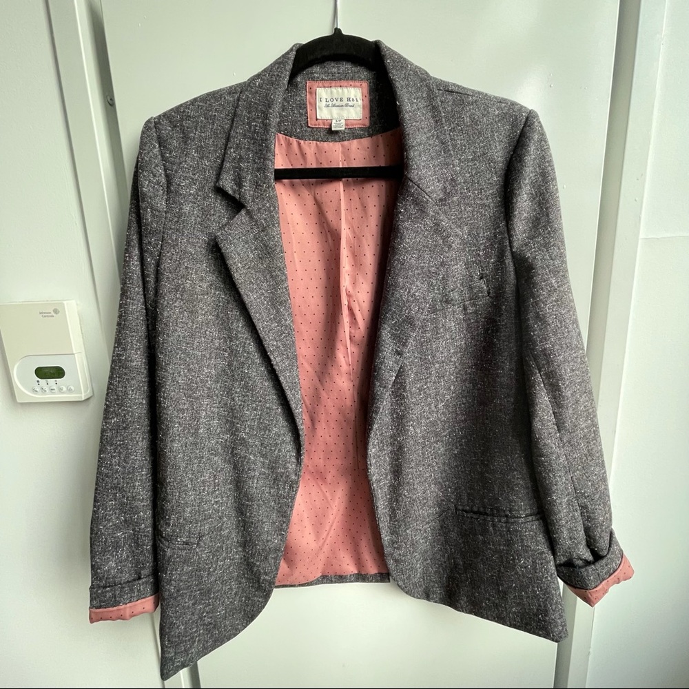 Heritage 1981 Gray Blazer with Pink Lining